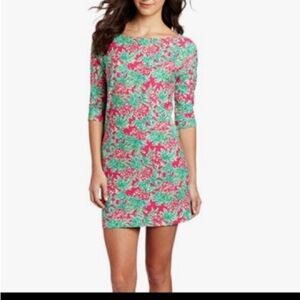 Lillly Pulitzer Cassie Spike The Punch Dress Womens L Pink Green